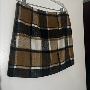 Plaid Tan and Black Women's flannel Skirt